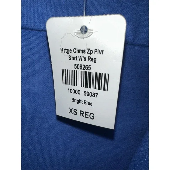 LL Bean Vintage Pullover Flannel/Fleece Blue Half Zip XS Women, Regular Fit NWT - Picture 4 of 11